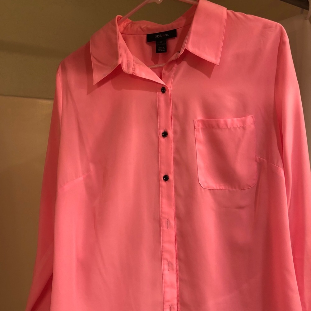 Neon Pink Style & CO button down
